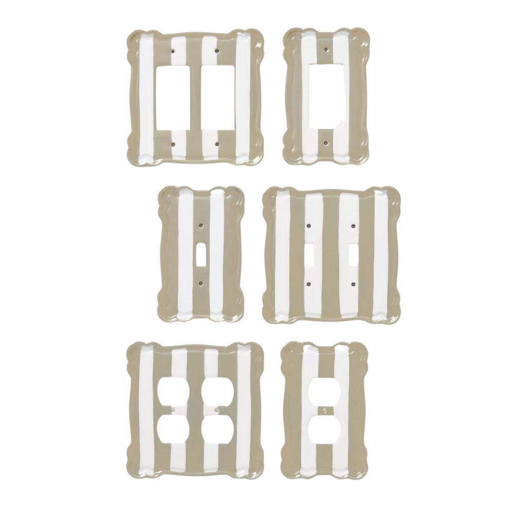 Whitney Stripe Outlet Switch Plate
