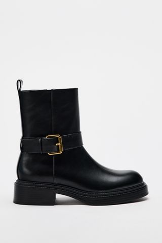 Flat Ankle Boots With Buckles