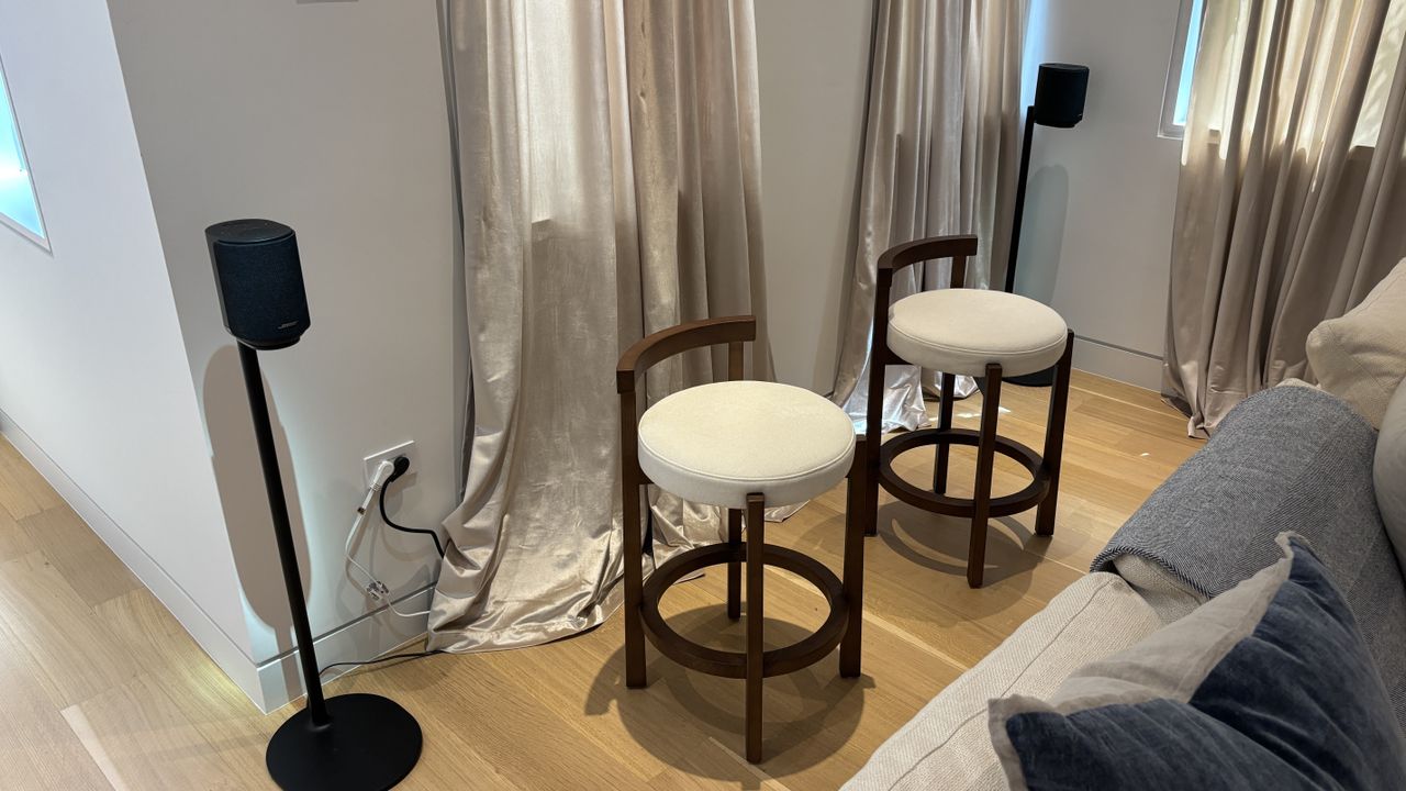 Picture showing the Bose Lifestyle Ultra Speakers being used as surround channels