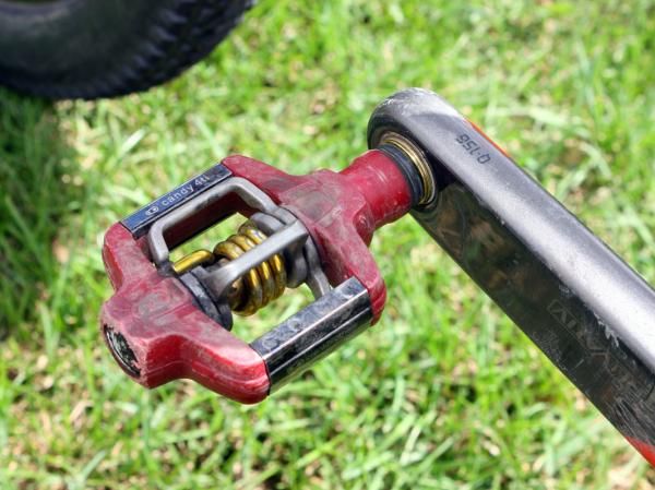 While Compton (Planet Bike-Stevens Bikes-Kenda) prefers Crankbrothers' Eggbeater 4ti pedals for 'cross, she uses Candy 4ti pedals for mountain bike racing.