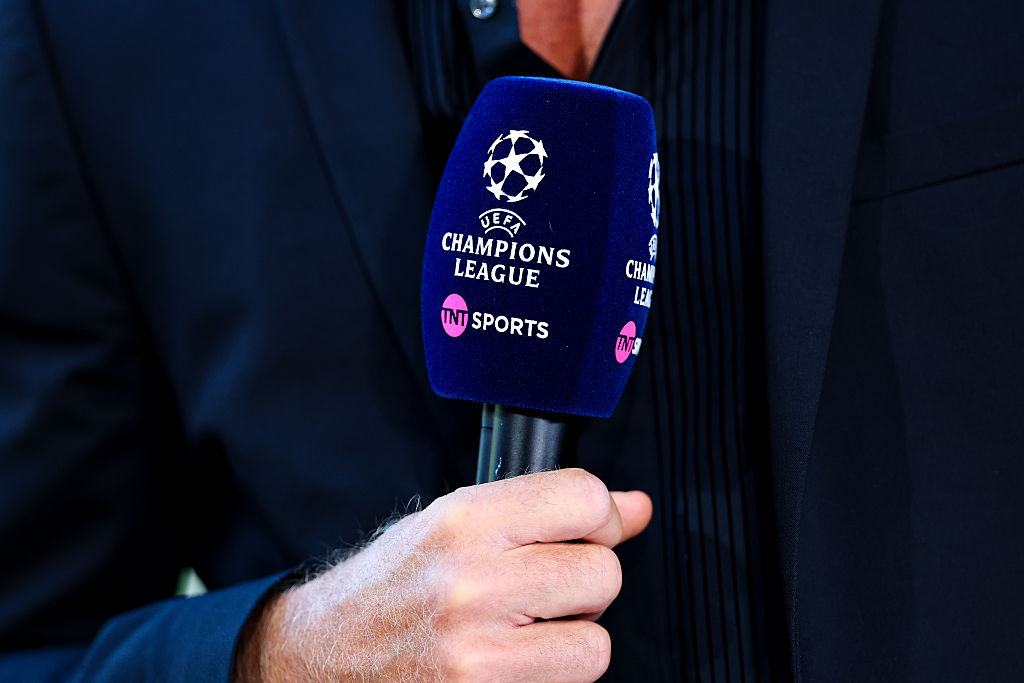A TNT Sports Champions League microphone