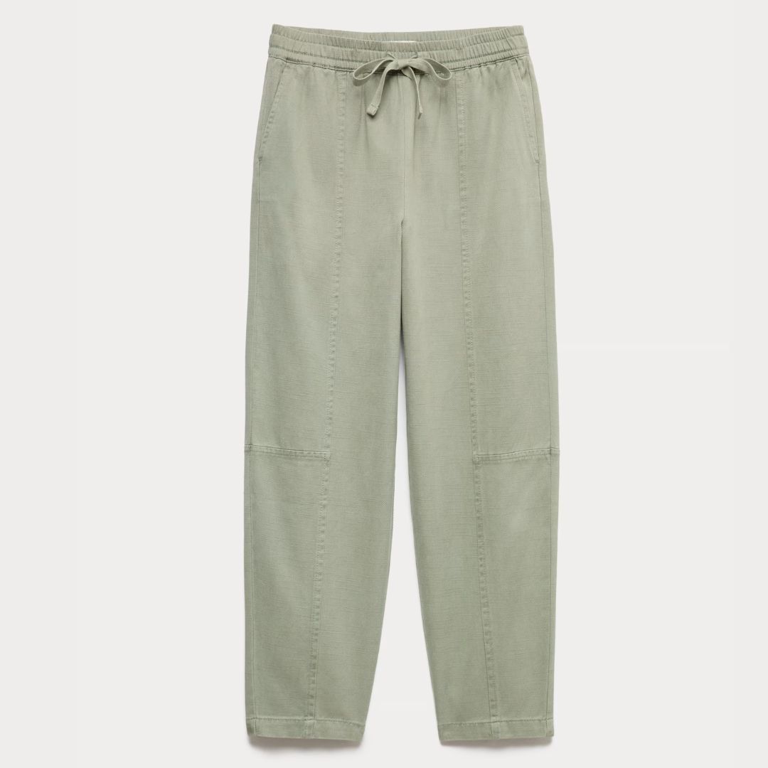 M&amp;amp;S Cotton Blend Pull-On Tapered Trousers