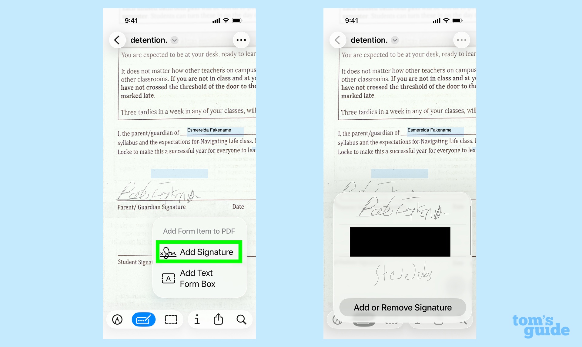 Adding multiple signatures to a PDF in preview