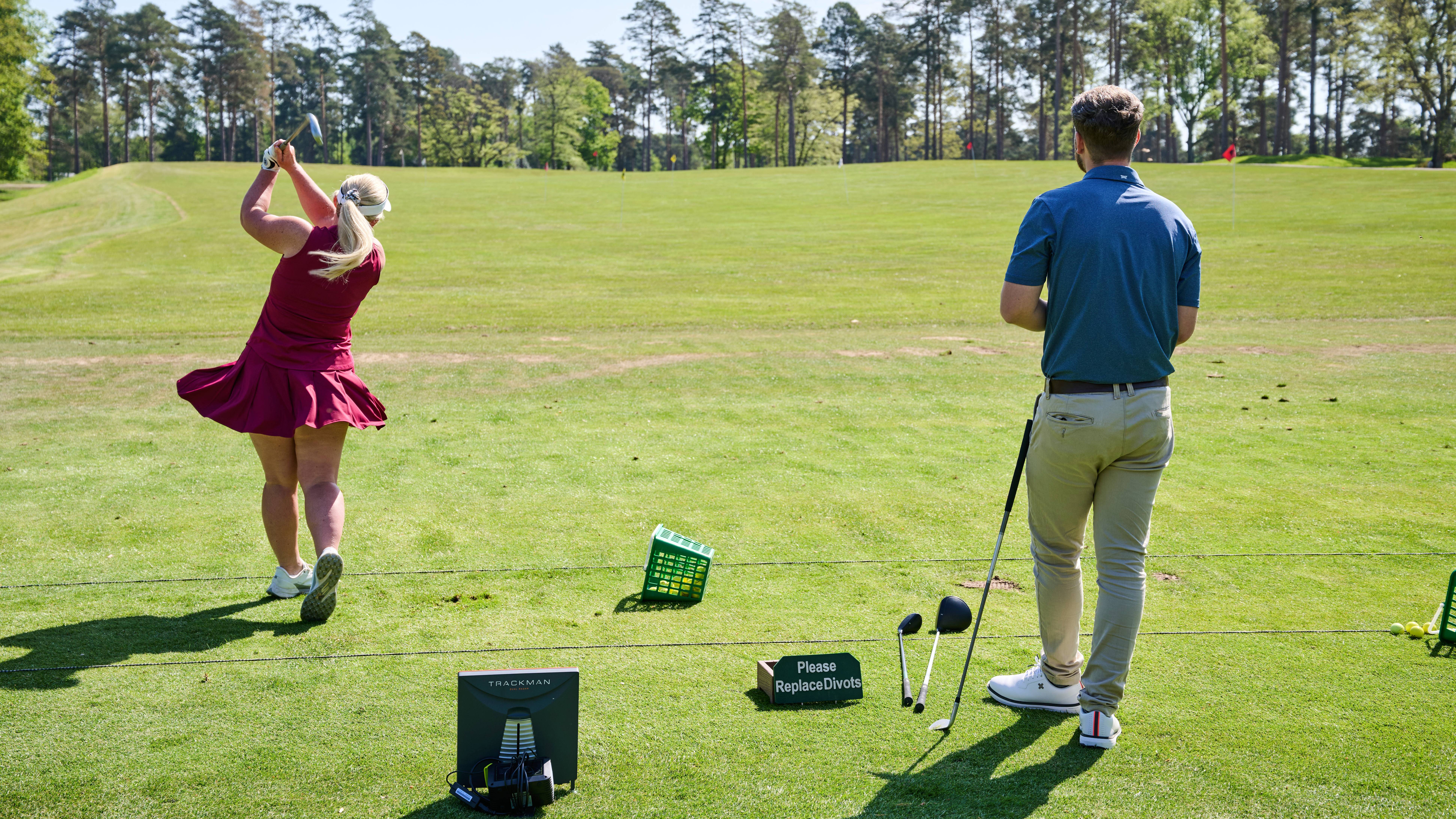 Carly Cummins hitting PXG GEN8 irons
