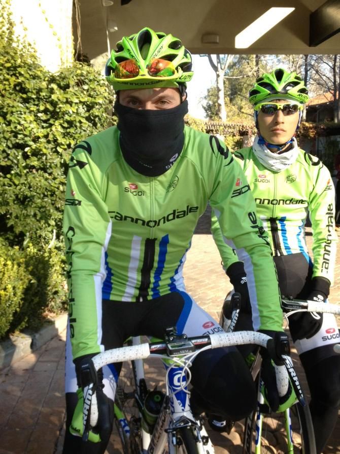 Ivan Basso wraps up for winter.