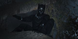 Black Panther crouching in a tree in Black Panther