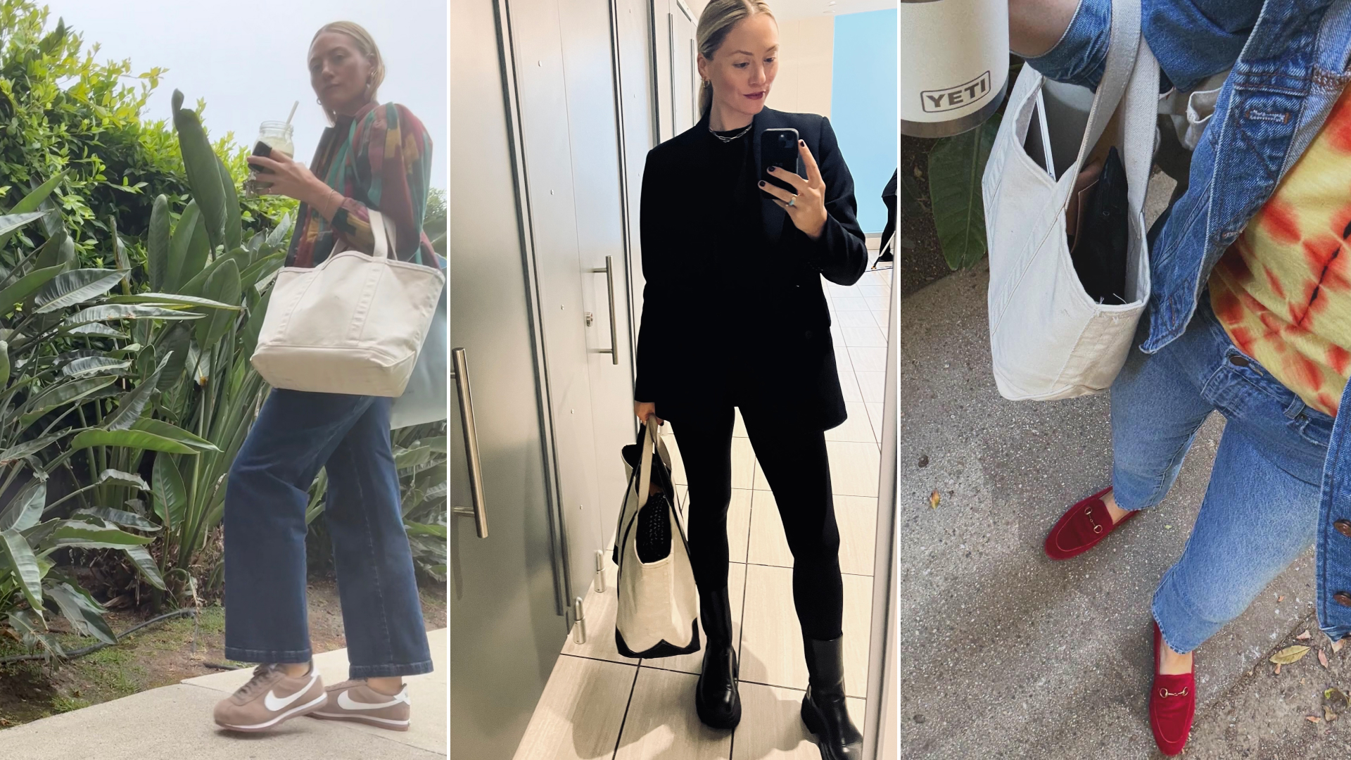 Brooke Ely Danielson carrying the LL Bean Boat and Tote