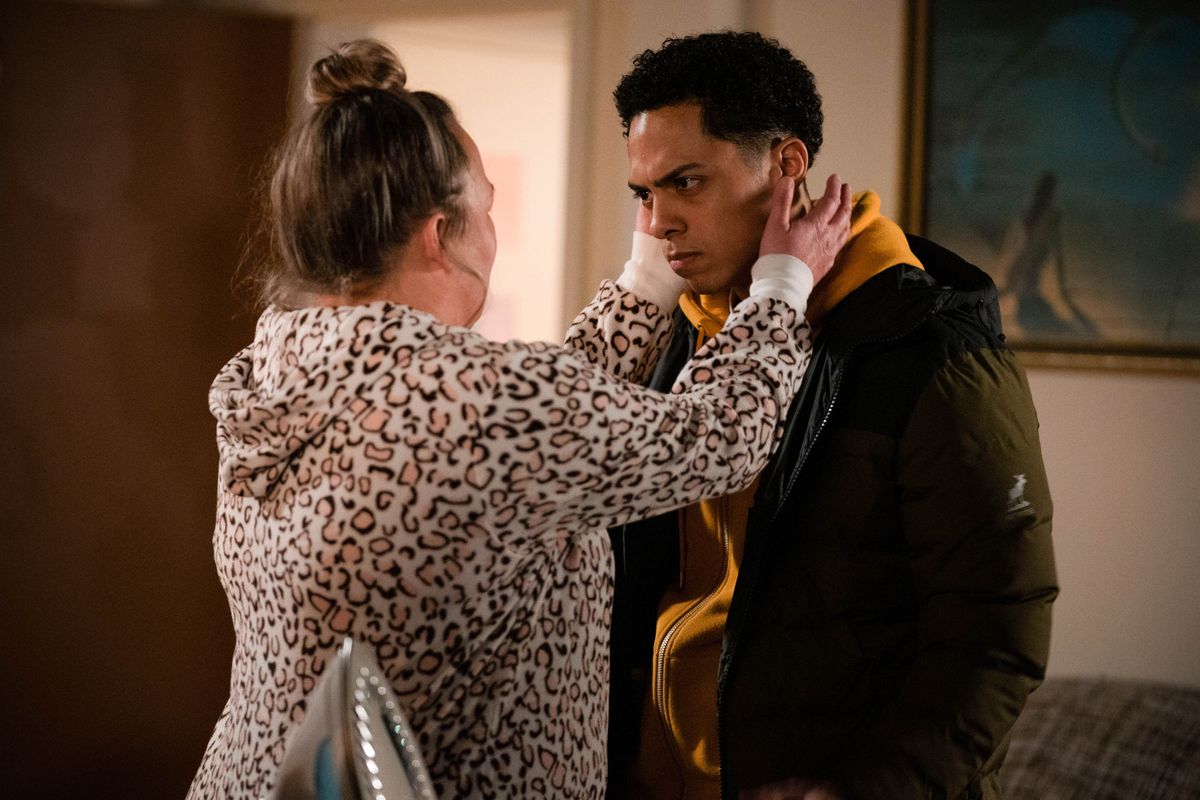 Karen Taylor and Keegan Baker in EastEnders