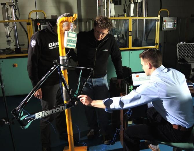 Bianchi tested the new material in the lab and on the road