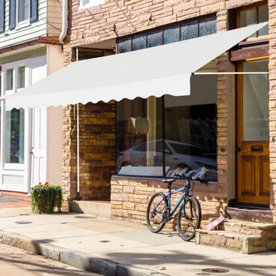 Costway 4m Telescopic Canopy Retractable Adjustable Outdoor Clamp Awning Sun Shelter