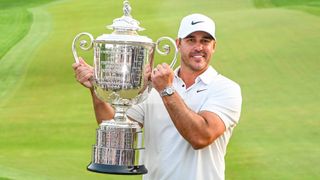Brooks Koepka with the Wanamaker Trophy after his PGA Championship win