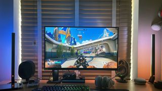 Govee's AI Sync Box Kit 2 set up on a gaming monitor.