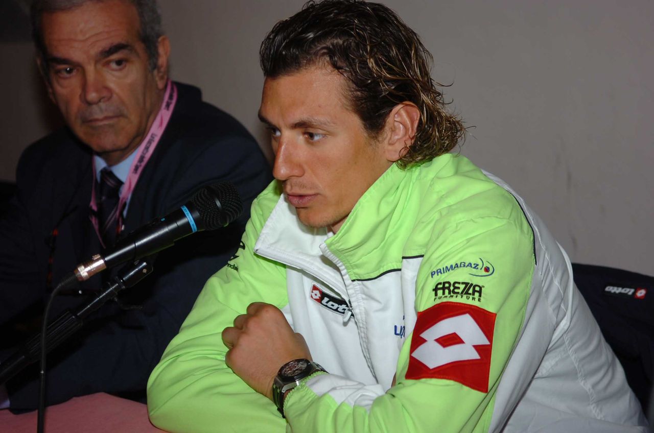 Filippo Pozzato meets the press ahead of the 2007 Milan-San Remo.