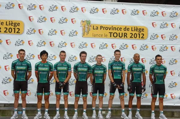 Team Europcar was down a man for the team presentation
