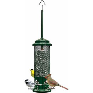 metal and plastic bird feeder