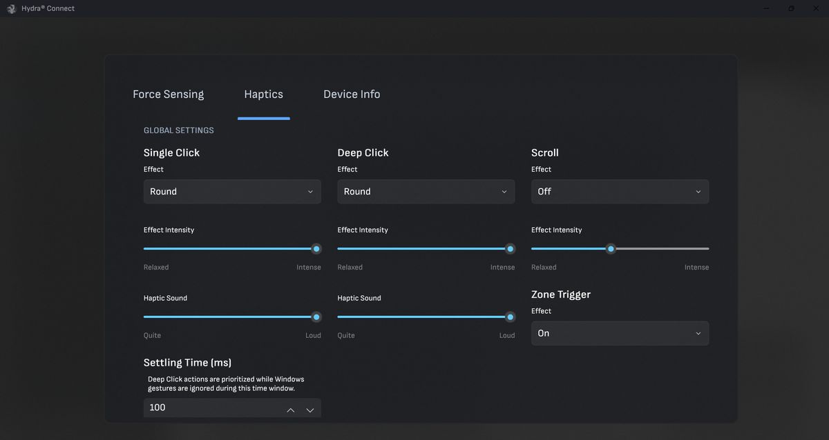 Hydra Connect software for HyperSpace Trackpad Pro