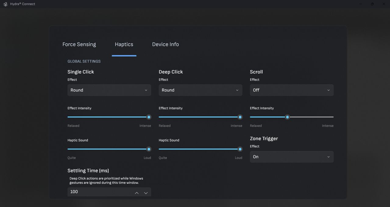 Hydra Connect software for HyperSpace Trackpad Pro