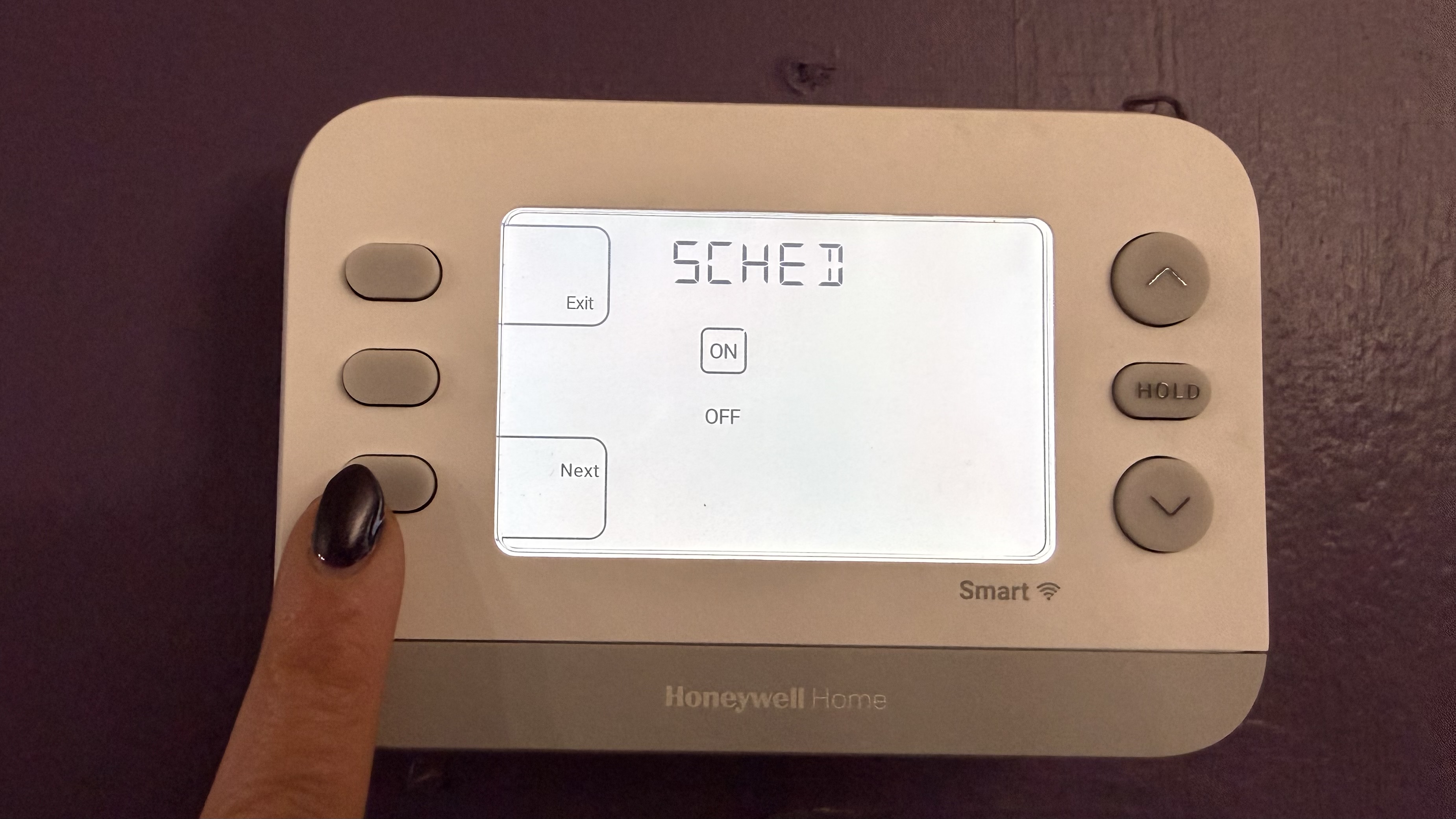 Honeywell Home X2S Smart Thermostat menu items
