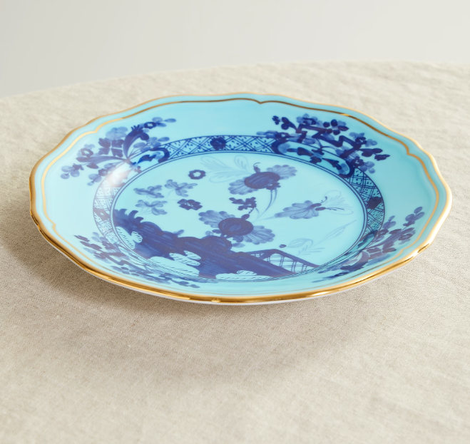 gold plated floral plate