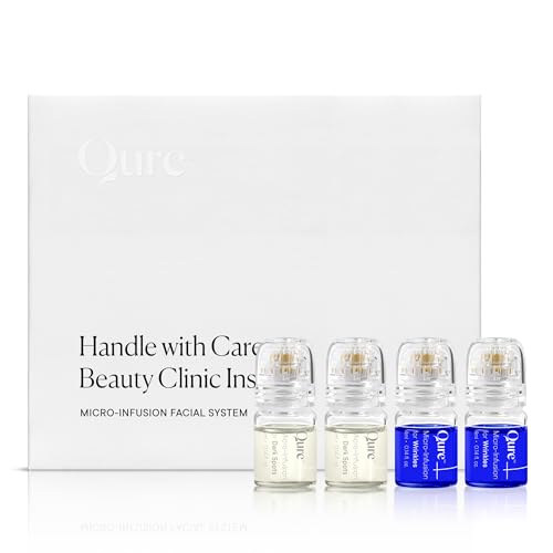 Qure Micro-Infusion System for Face - All Skin Types, Easy 5min At-Home Skincare Facial Application - 2 Month Supply Mix Set