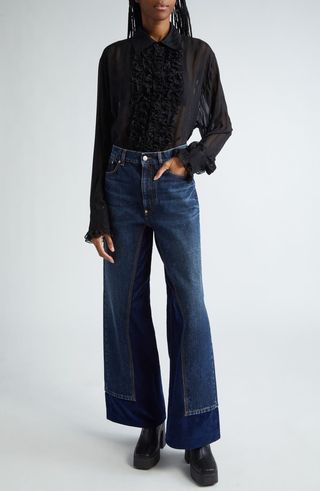 Denim 
Corduroy Wide Leg Pants