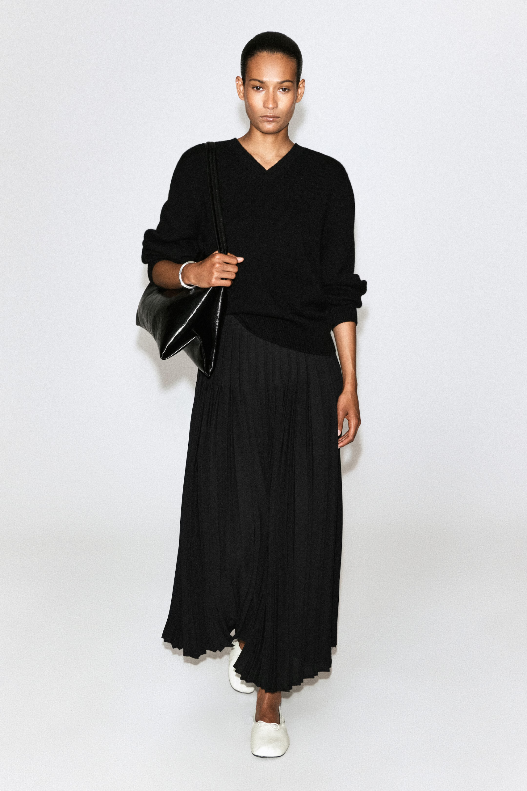 COS, Pleated Crepe Midi Skirt