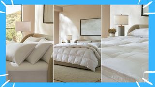 Saatva's new down bedding range products side by side