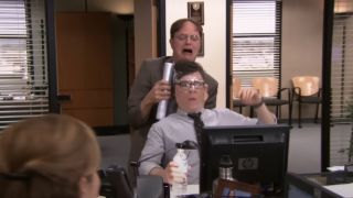 Rainn Wilson and Clark Duke on The Office