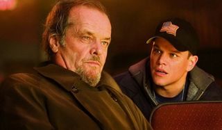 The Departed Jack Nicholson Matt Damon conspiring in a movie theater