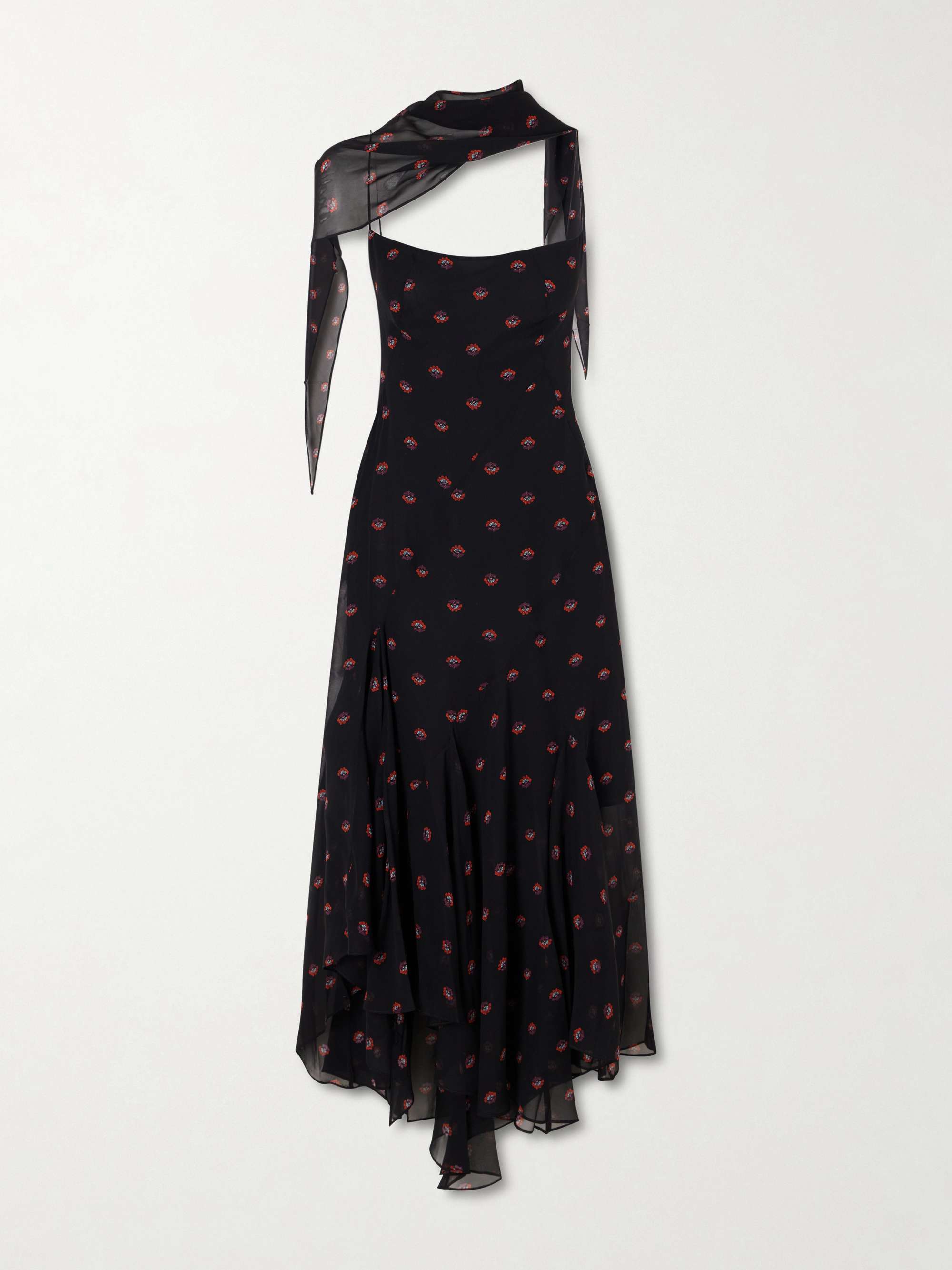 Aubrey Floral-Print Silk-Chiffon Gown