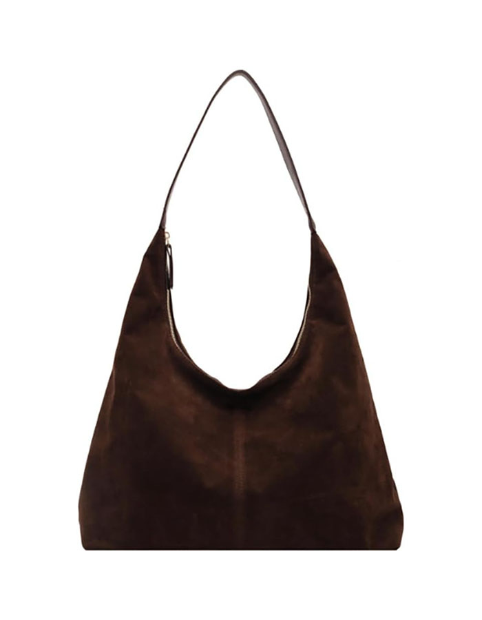 Trendy Suede Crescent Shoulder Bag Women Tote Bag Satchels Crossbody Purse Top-Handle Travel College Work Tote Handbag