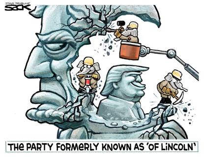 Political Cartoon U.S. Trump Lincoln GOP