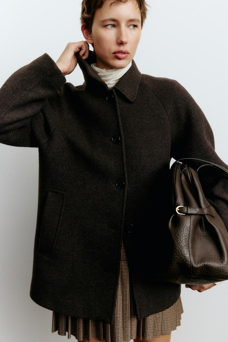 Wool-Blend Car Coat