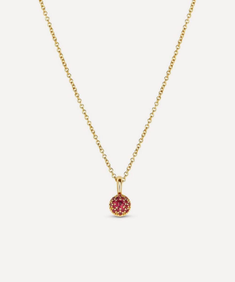 9ct Gold Ruby Bon Bon Pendant Necklace