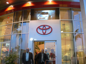 Windows of Huntington Beach Toyota Come Alive With Digital Display