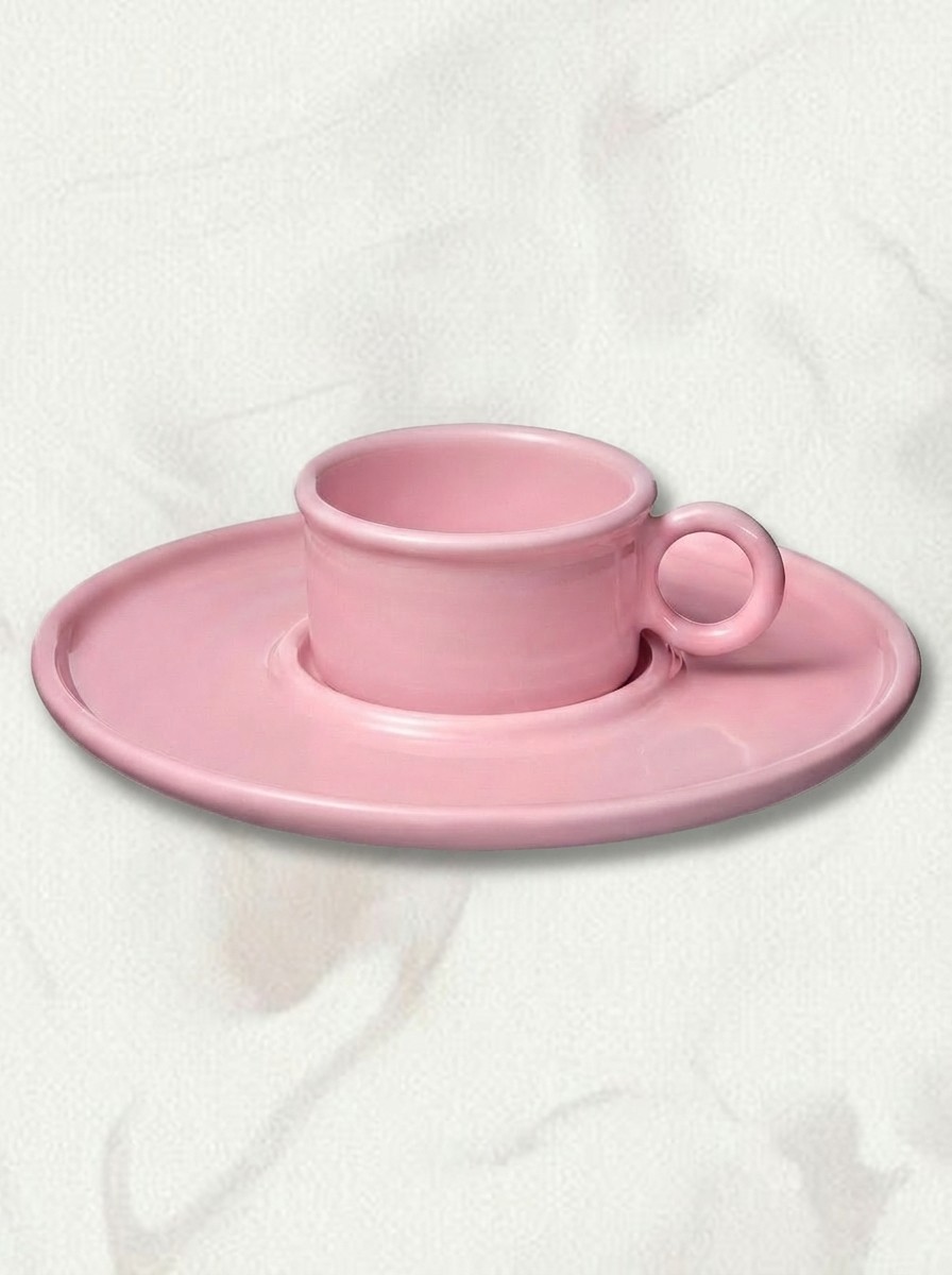 Pink cup and saucer set