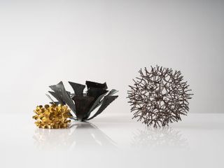 Metal objects by Merry Renck, part of show on California Women Designers
