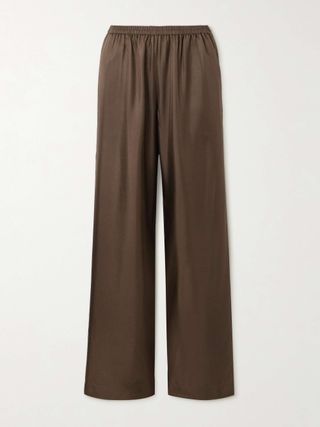 Alera Silk-Twill Wide-Leg Pants