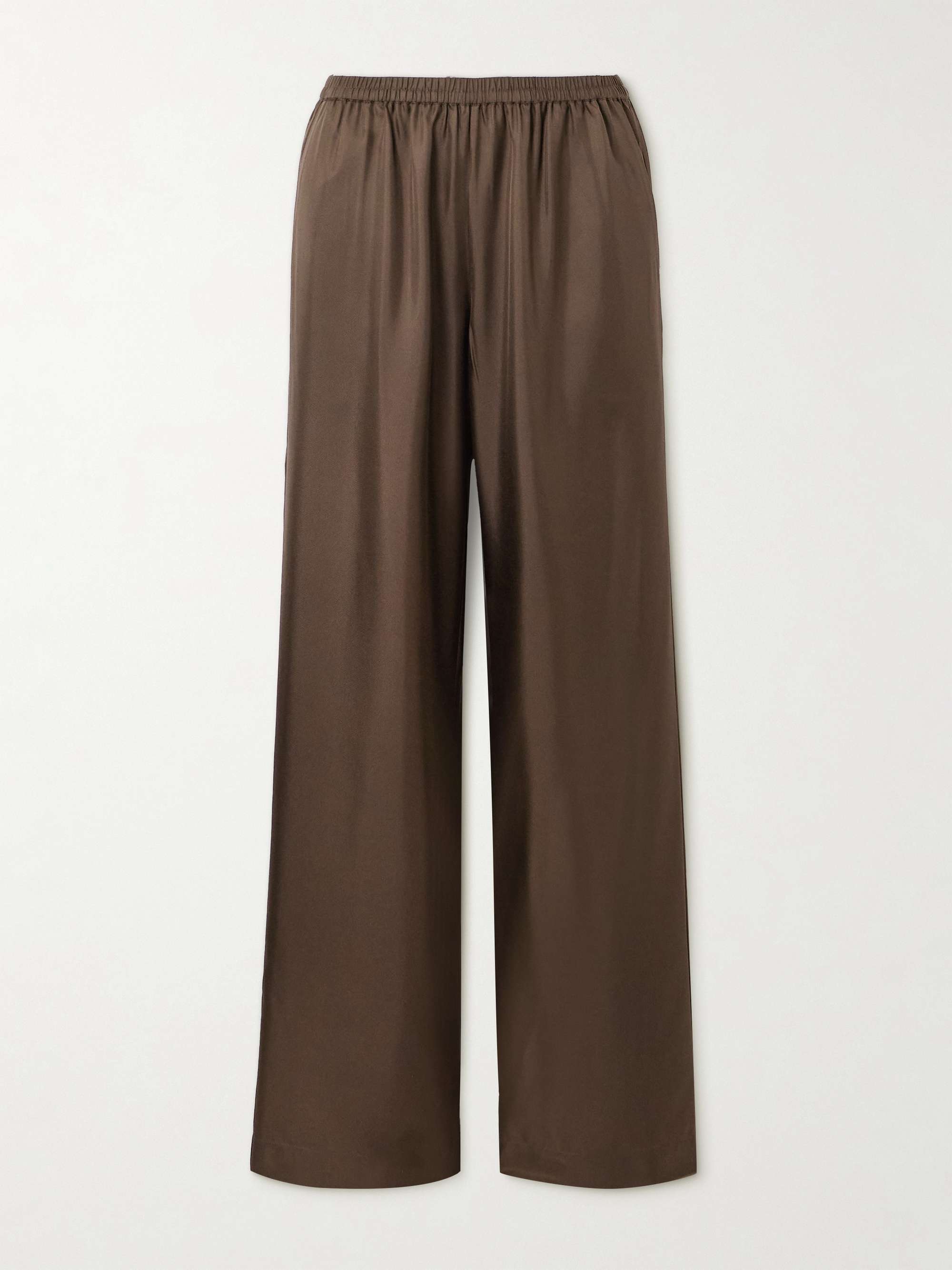 Alera Silk-Twill Wide-Leg Pants