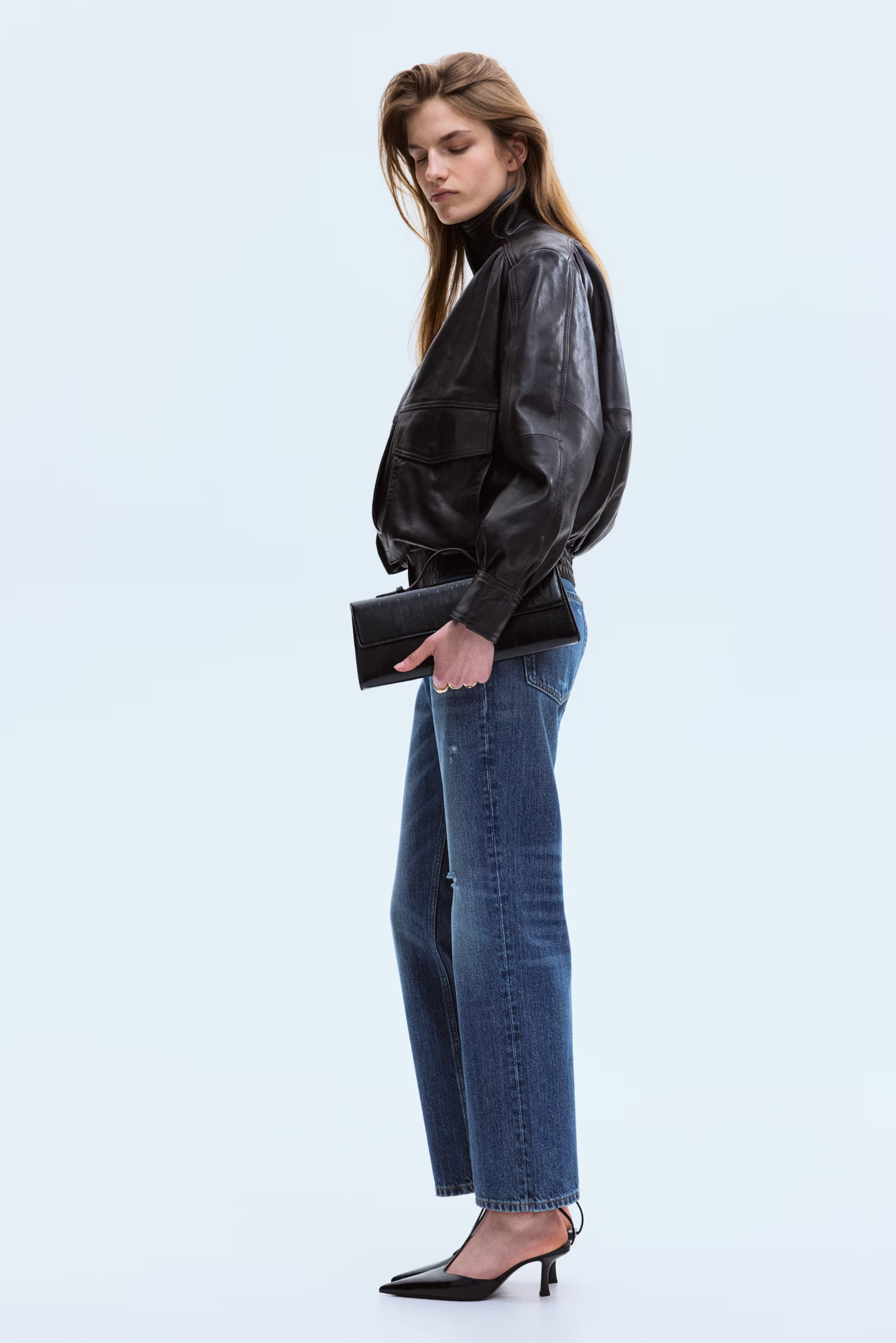 h&amp;amp;m, Straight High Waist Ankle Jeans