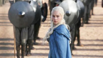 Emilia Clarke in character as Khaleesi in Game of Thrones.