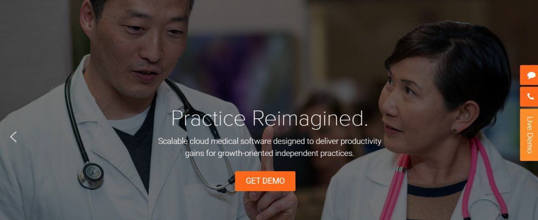 Website screenshot for AdvancedMD EHR