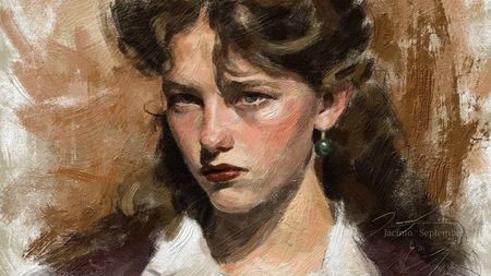 A painting of a woman