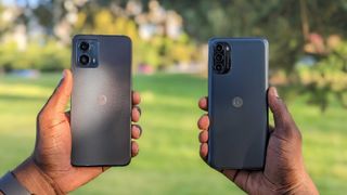 Moto G 5G 2023 and 2022 in hand