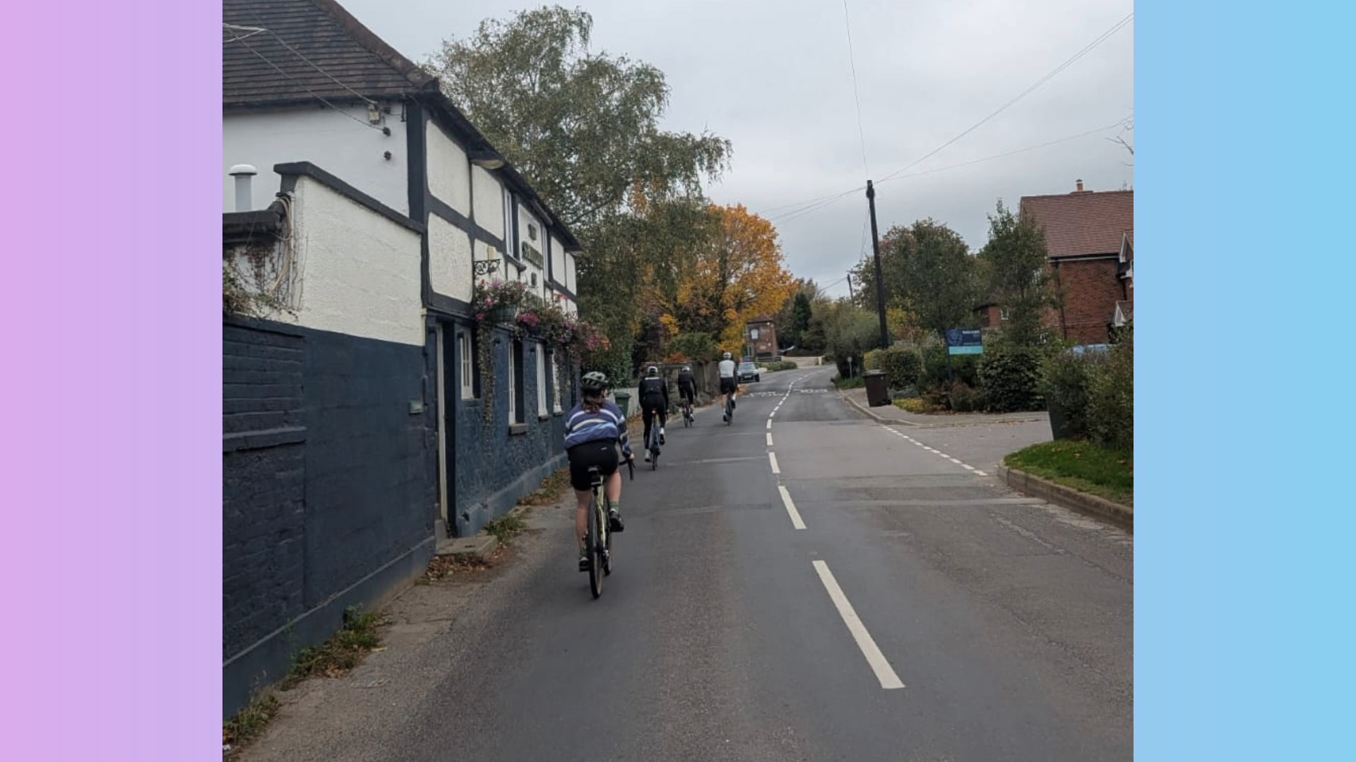 Group cycling ride on a road