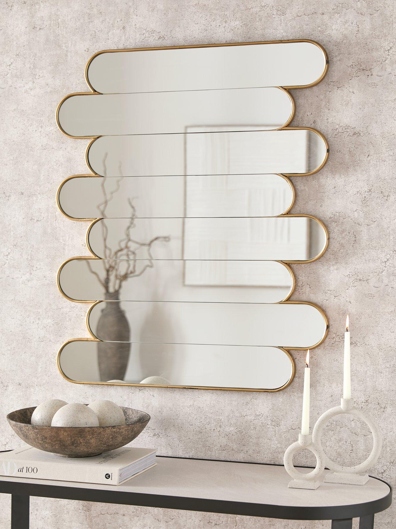 Pill Stacked Mirror 90x75cm - Brass