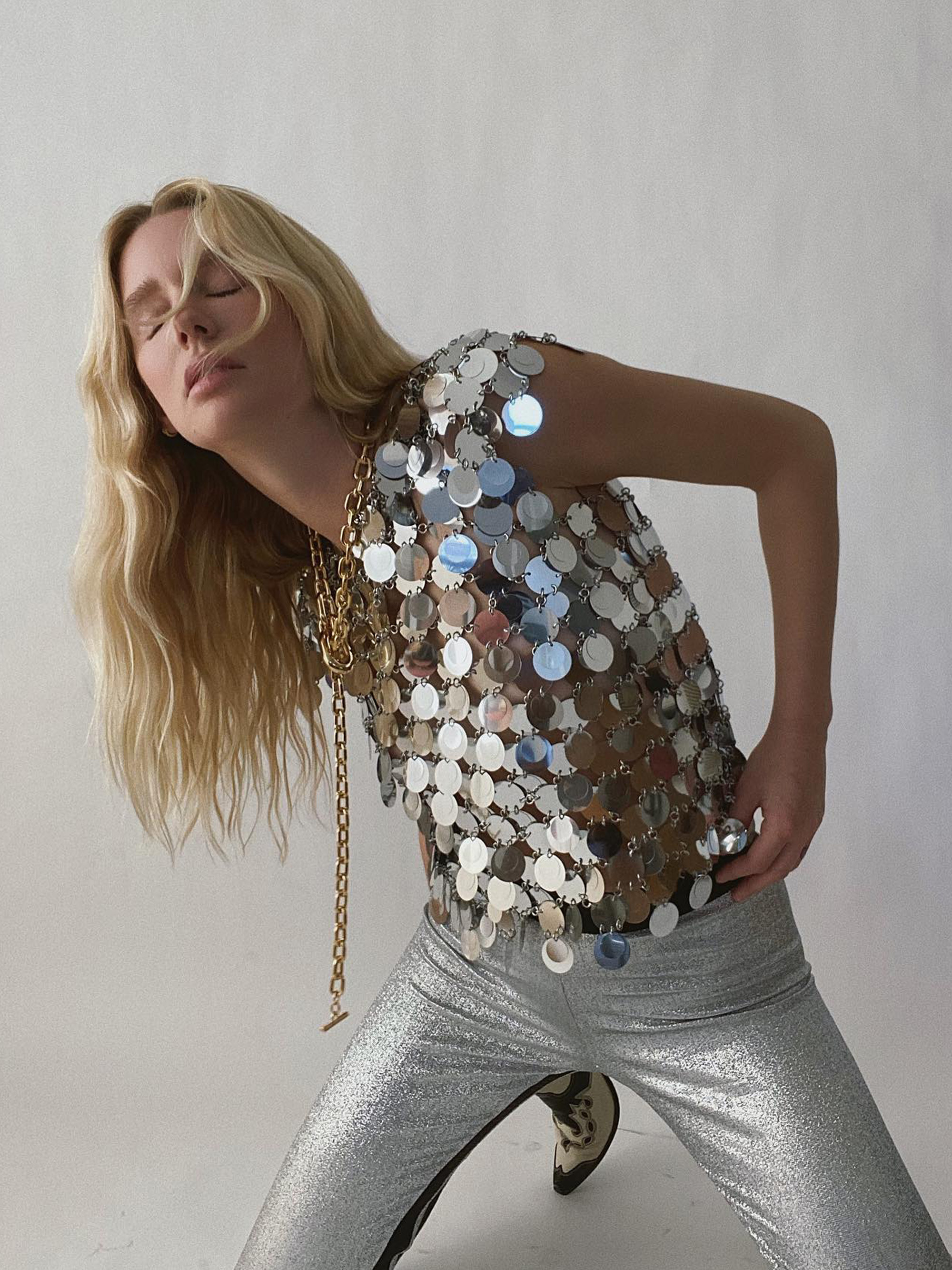 Megan Adelaide with glossy, blonde hair