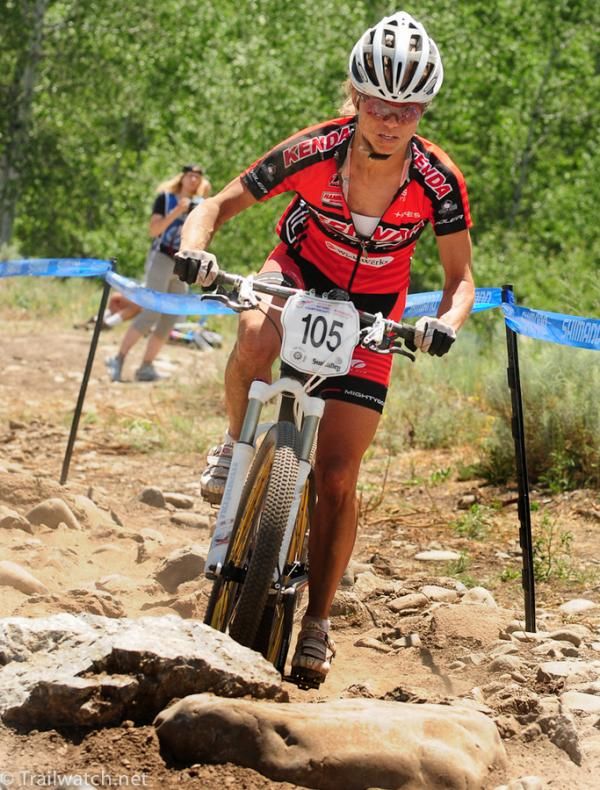 Judy Freeman (Kenda Felt) riding the rocks on lap five