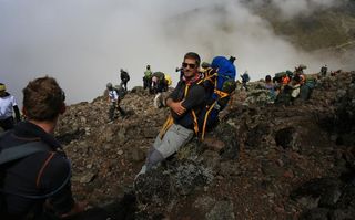 Peter Sagan looks fairly relaxed on the trek