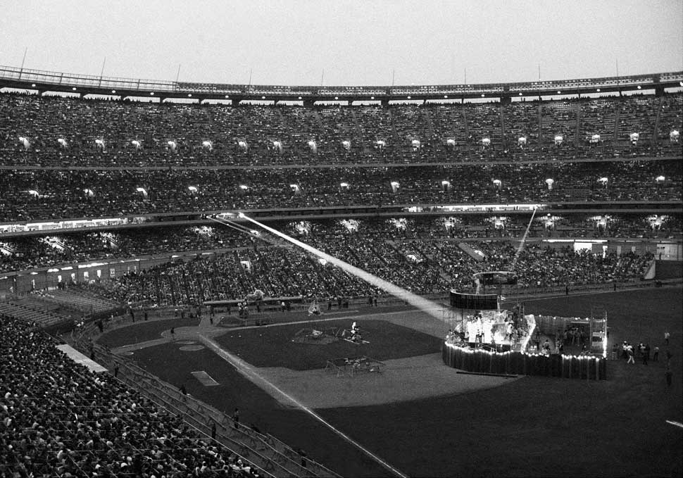 Grand Funk Railroad onstage at Shea Stadium